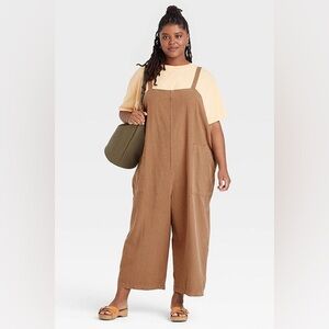 Universal Thread Women's Brown and Tan Jumpsuit - 2X